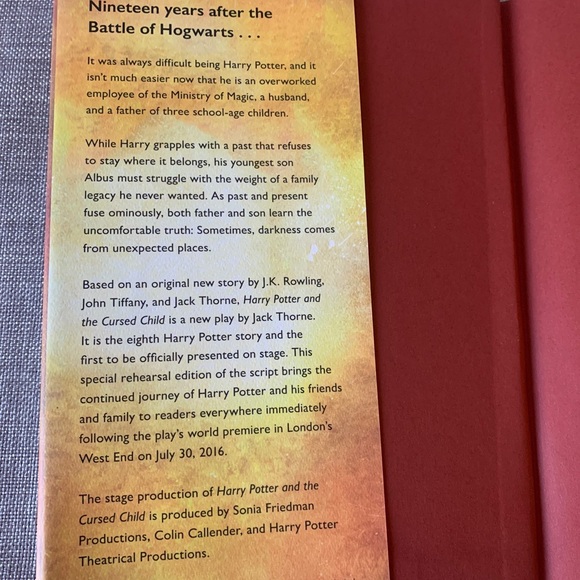 Harry Potter & the Cursed Child:Parts 1 & 2: Special Rehearsal Edition Hardcover - Picture 7 of 8